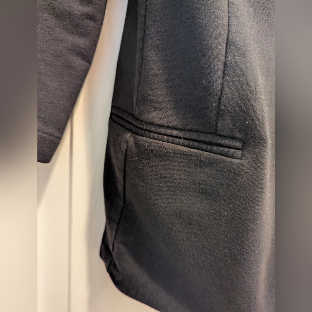 Metaphor Black Knit Blazer Single Button Closure 3/4 Sleeve Stretch Jacket Sz M - Picture 7 of 15